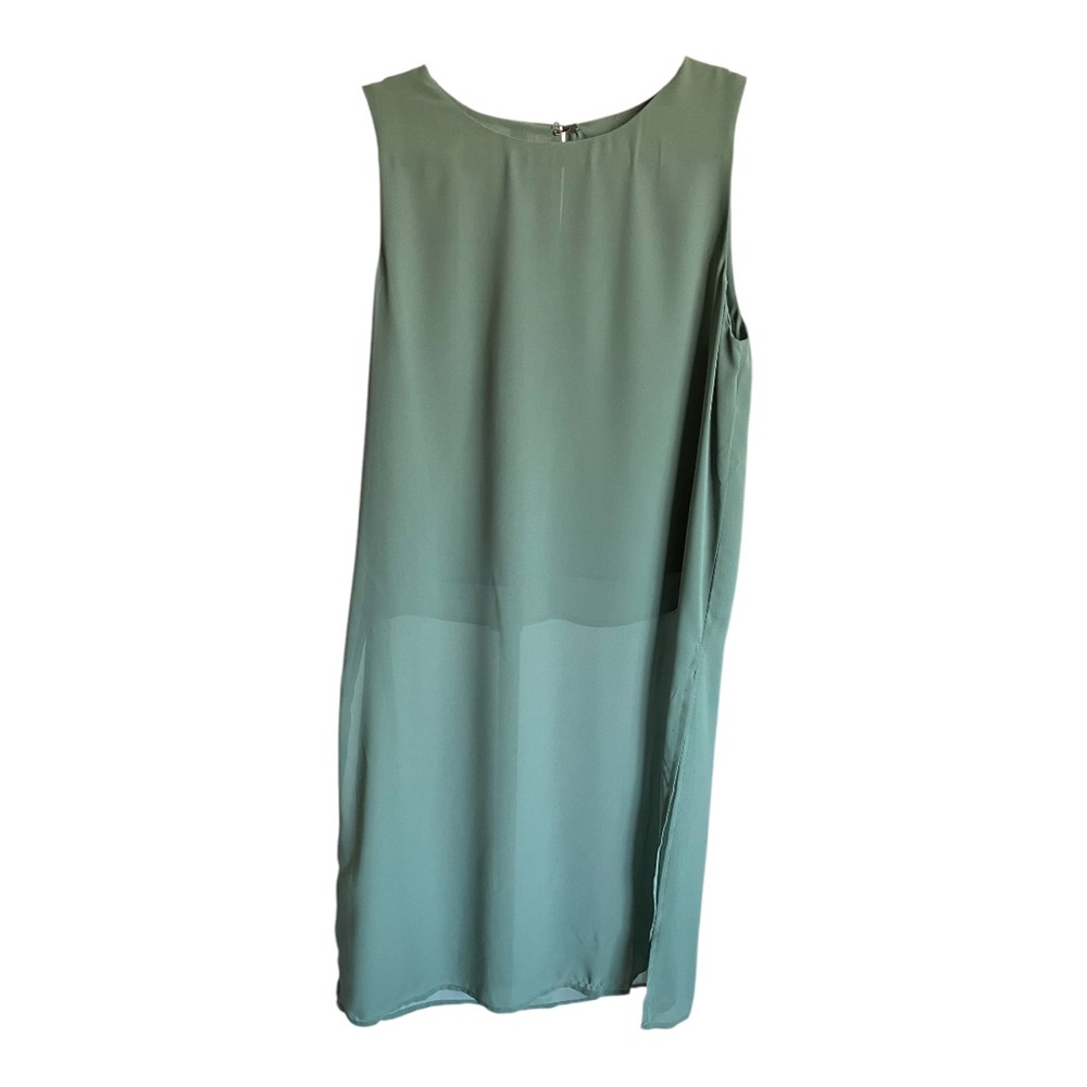 Twik Tunic sheer green side slit minimalist lightweight Size medium